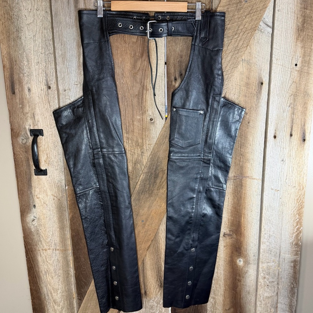 MOTORCYCLE CHAPS by I K Genuine Leather - Women's Size Small